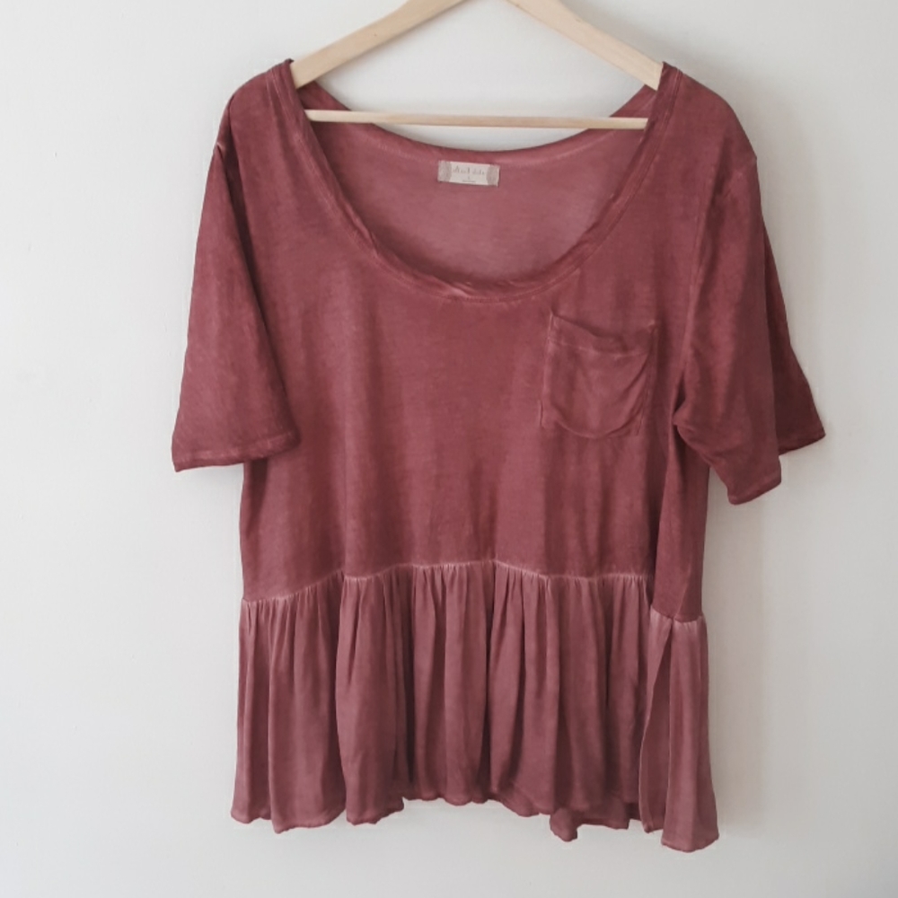 ⬇Altar'd State Rose Baby Doll Flowy Boho T-Shirt L